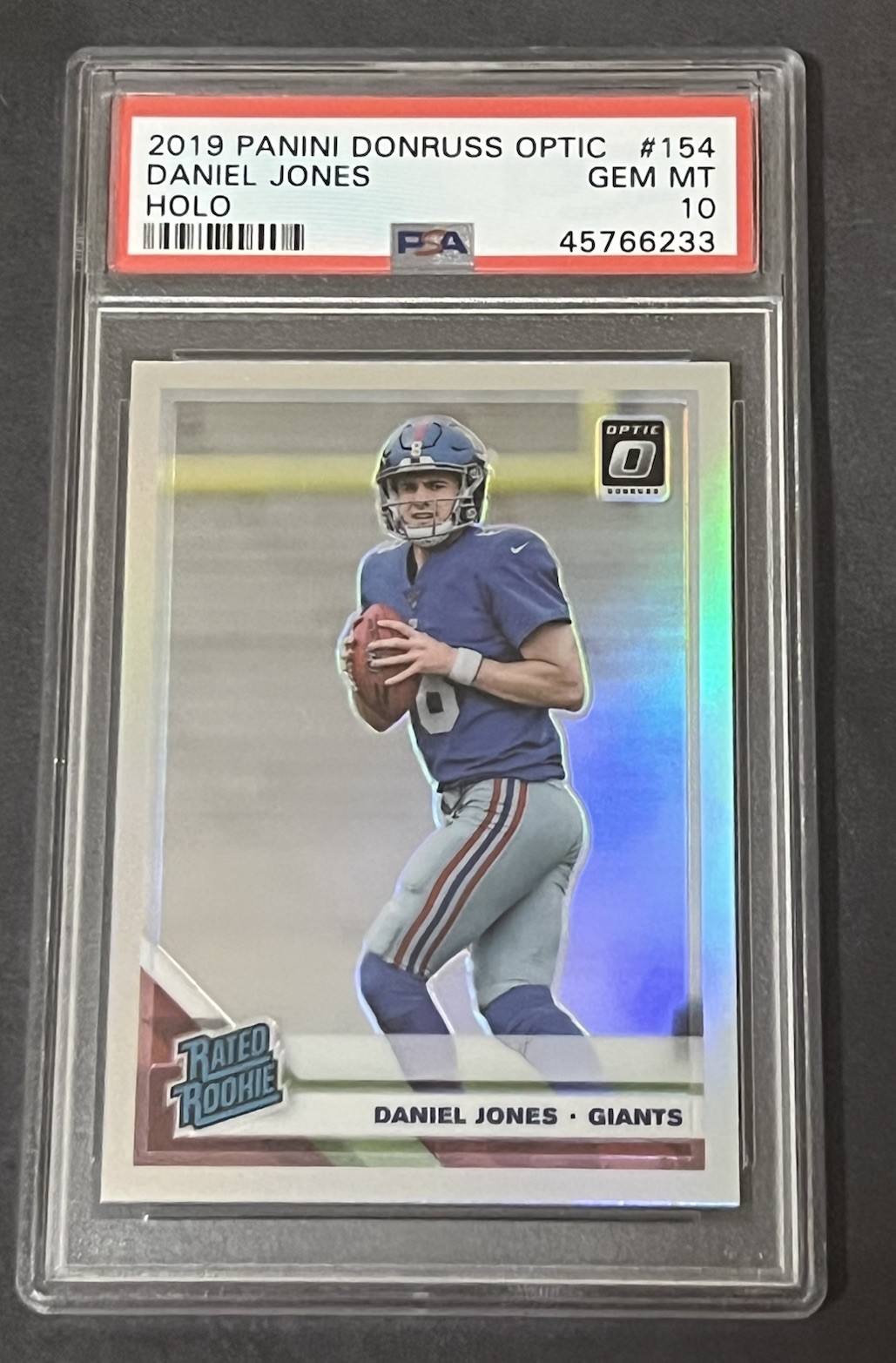 2019 Panini Donruss Optic Daniel Jones Rated Rookie Holo Prizm PSA 10 Gem Mint