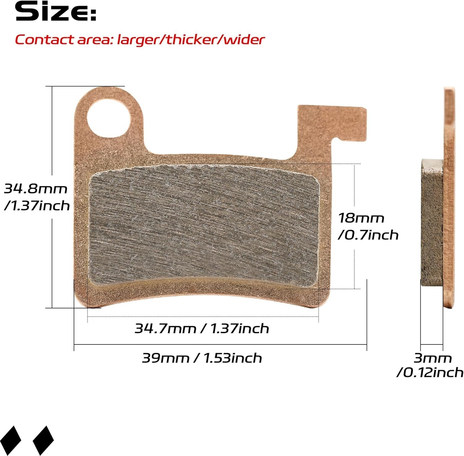 MT600 Electric Bike Disc Brake Pad Two Pairs, Suitable for DYISLAND LD-200PLUS L