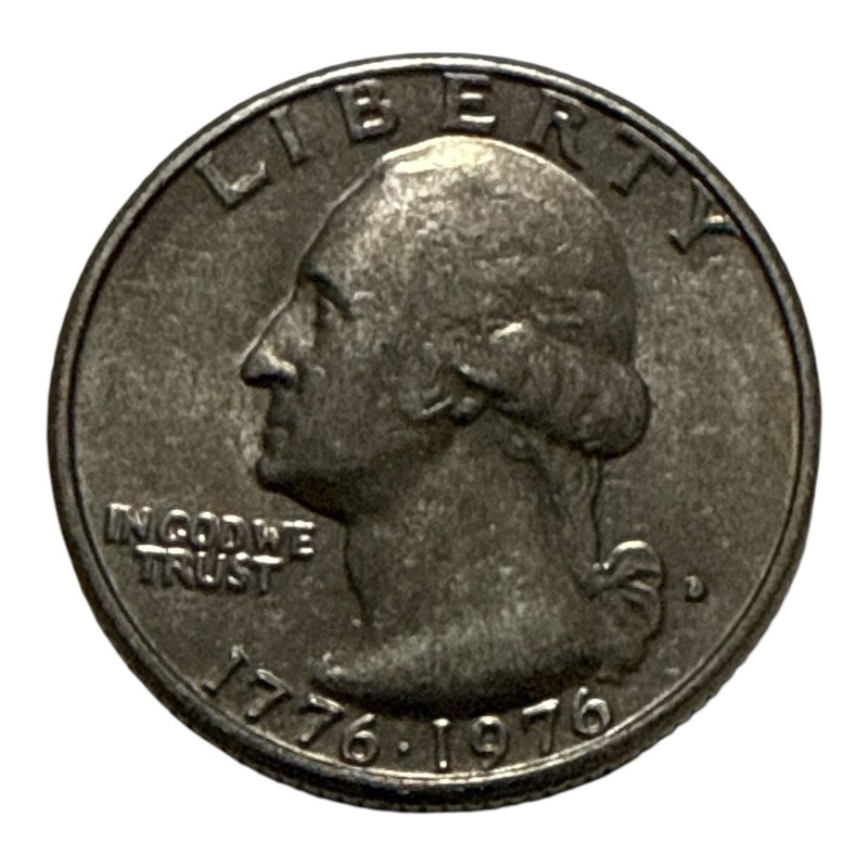 1776-1976 D US Bicentennial Quarter, Rare filled Mint Mark Error USA Coin