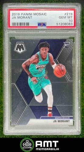 51208083 2019-20 Panini Mosaic #219 Ja Morant Memphis Grizzlies RC PSA 10