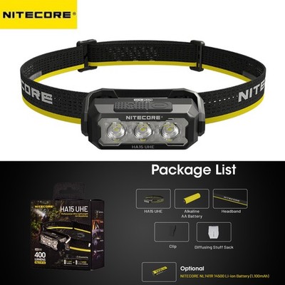 Nitecore HA15 UHE Headlight Lightweight LED Headlamp Camping Light W/ AA Battery