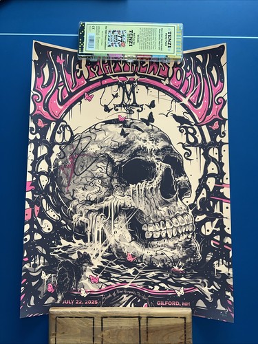 Dave Matthews Band Poster DMB Gilford NH 22. Juli 2025 N1 Show Edition In Hand