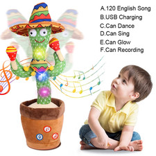 Talking Dancing Cactus Toy Repeats Speech Singing Plush Baby Toy Kids Gift