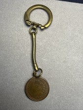 Genuine 1904 Indian Head Penny Keychain In Very Fine Condition