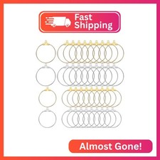40 Pieces Earring Hoops for Jewelry Making Round Beading Hoop Earring for Earrin