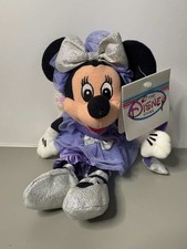 Disney Store Minnie Mouse Sugar Plum Beanbag Plush Doll Fairy Purple Silver NWT