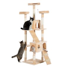 PawHut 173cm Cat Tower Scratching Post Activity Centre for Indoor Cream