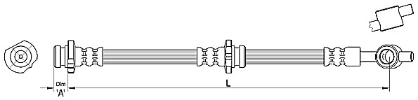 Metzger Bremsschlauch 4110383 FüR Nissan, Vorderachse Rechts-image