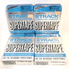 VTG Radioshack Realistic Supertape 8 Track Blank Tapes x4 90 Minutes New Sealed