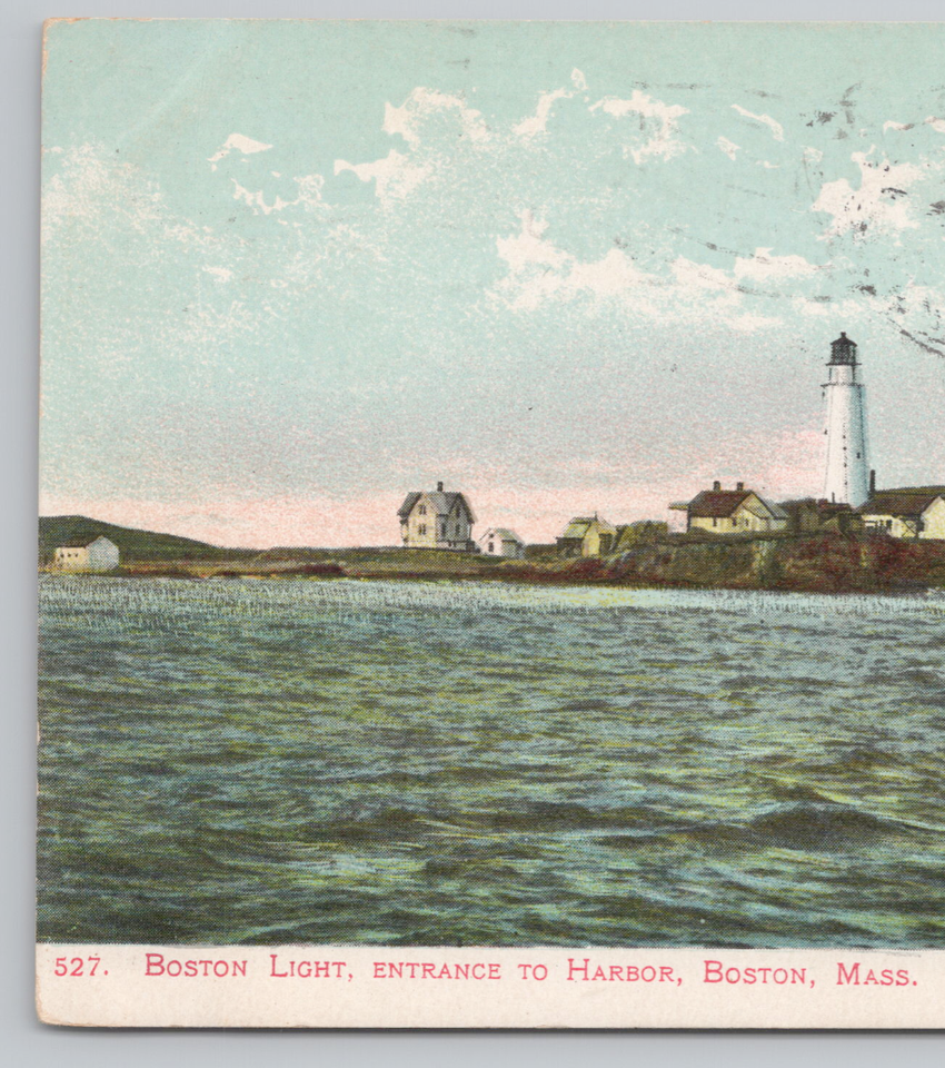 Boston MA Boston Light Lighthouse on Little Brewster Island Postcard ...