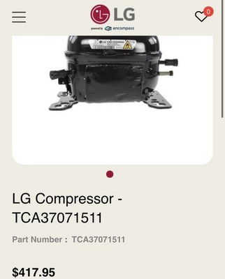 LG Compressor TCA37071511 Black Replacement for Refrigerator