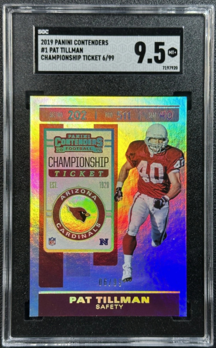 2019 PANINI CONTENDERS PAT TILLMAN # /99 SGC 9.5 #1 CHAMPIONSHIP SEASON TICKET