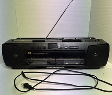 JVC RC-W410 Portable Boombox Double Cassette AM/FM Radio. Tested, Working.