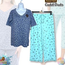 NWT Cuddl Duds S Elbow-Sleeve Top  Capri Pants Pajama Set CD8912811 Assorted