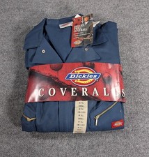 NOS Dickies Coverall Navy Blue Long Sleeve Workwear Stain Release 48 Tall NEW 