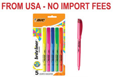 BIC Brite Liner Highlighters, Chisel Tip, 5-Count Pack, Assorted Colors