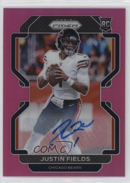 2021 Panini Prizm Rookie Pink Prizm Auto Justin Fields #334 Rookie Auto RC 2a9