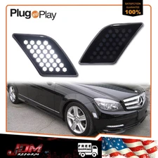 For 08-11 Mercedes W204 C250 C300 C350 Smoked White LED Front Side Marker Lights