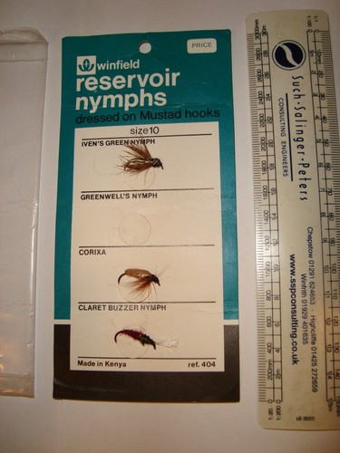Winfield Woolworths Reservoir Nymphs mosche. Corixa, Iven's, Claret Buzzer. Kenya - Foto 2 di 3
