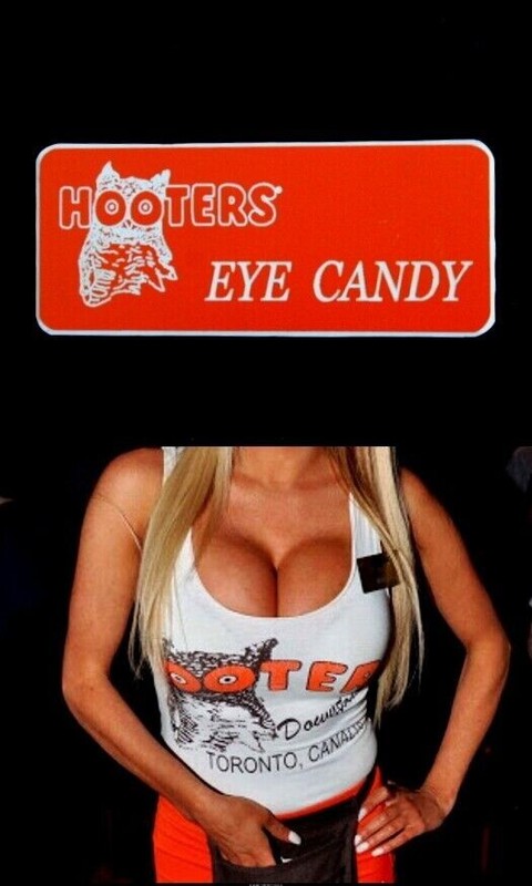 Eye Candy Hooters Uniform Name Tag Halloween Costume Showgirl Celebrity