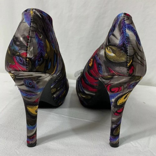 Dolce By Mojo Moxy Size 8M Open Toe Peacock Multicolor High Heels Sexy - Picture 3 of 8