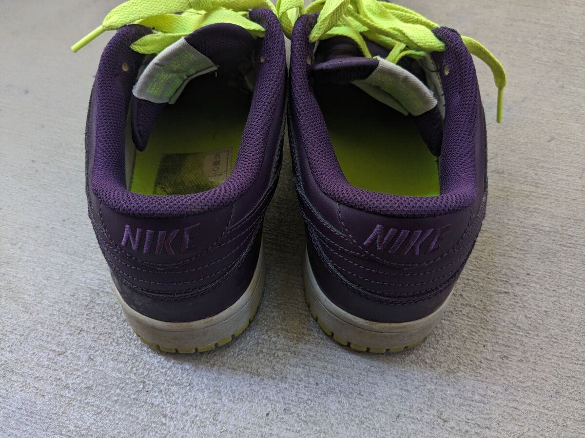 Nike Dunk Low CL Joker Purple Men 9.5 Neon Green Leather Nike Dunk Low CL Joker Purple Men 9.5 Neon Green Leather