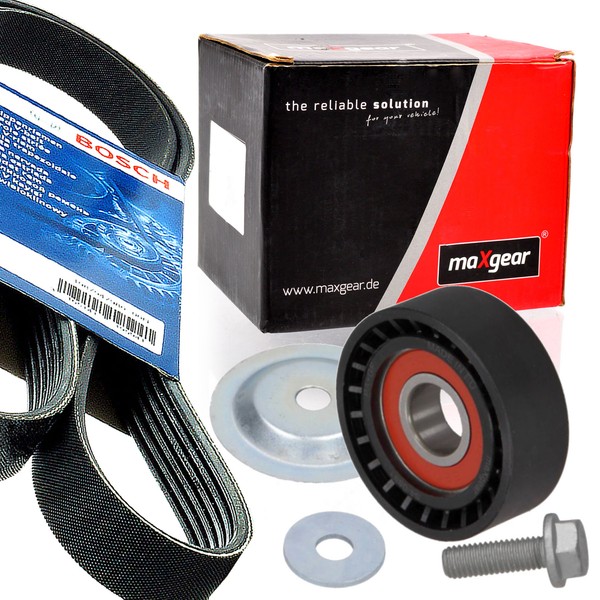 Bosch 5PK491 Keilrippenriemen + Rolle FüR Audi Seat Skoda VW Passat Golf VI-image