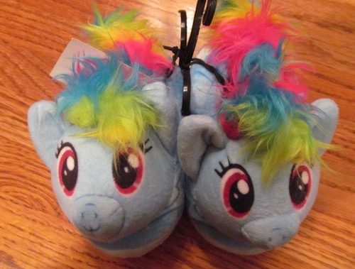 My Little Pony RAINBOW DASH Plush Slip On Slippers~Size SMALL (5-6)~NWT