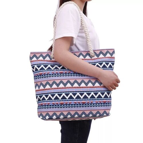 Canvas Summer Beach Tote Shoulder Shopping Travel Bag for Women Girls Ladies UK - Picture 7 of 19