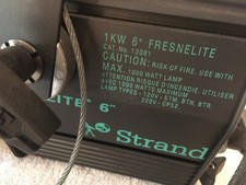 Strand Fresnelite 6" Studio Lights w/ Barn Doors, 1000w lot of 3 