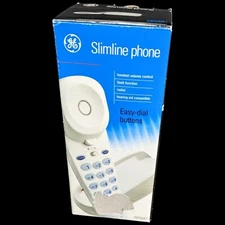 GE Home Phone Hearing Aid Compatible Corded Wall-Mountable Slimline 29253GE1
