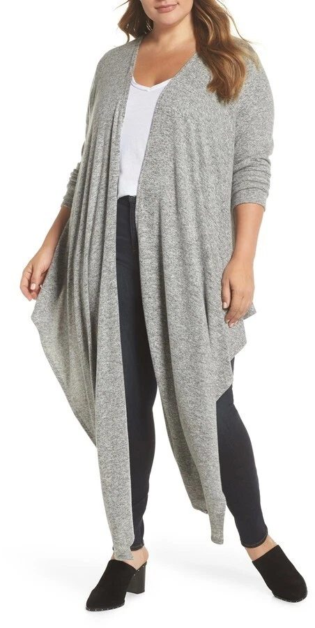 GIBSON NEW 75 Convertible Wrap Cardigan Heather Grey 2X eBay