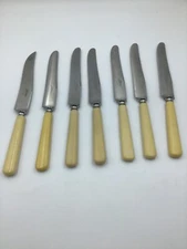 Set of 7 Celluloid Handled Knives w/ Stainless Blades by Northampton Cutlery