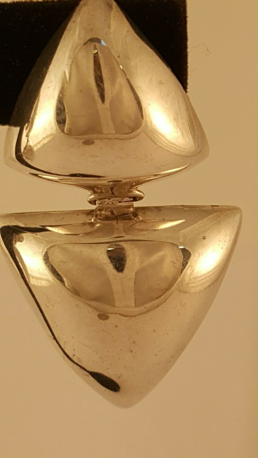 STERLING SILVER DANGLY TRIANGLE STATEMENT EARRINGS - image 2