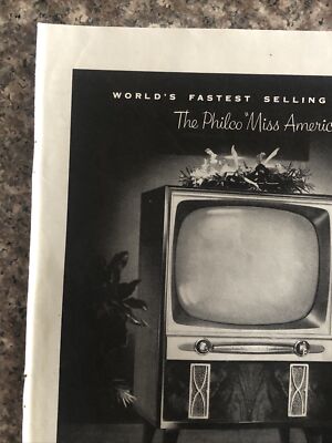 1954 Lee Ann Meriwether Philco PRINT AD Miss America Television