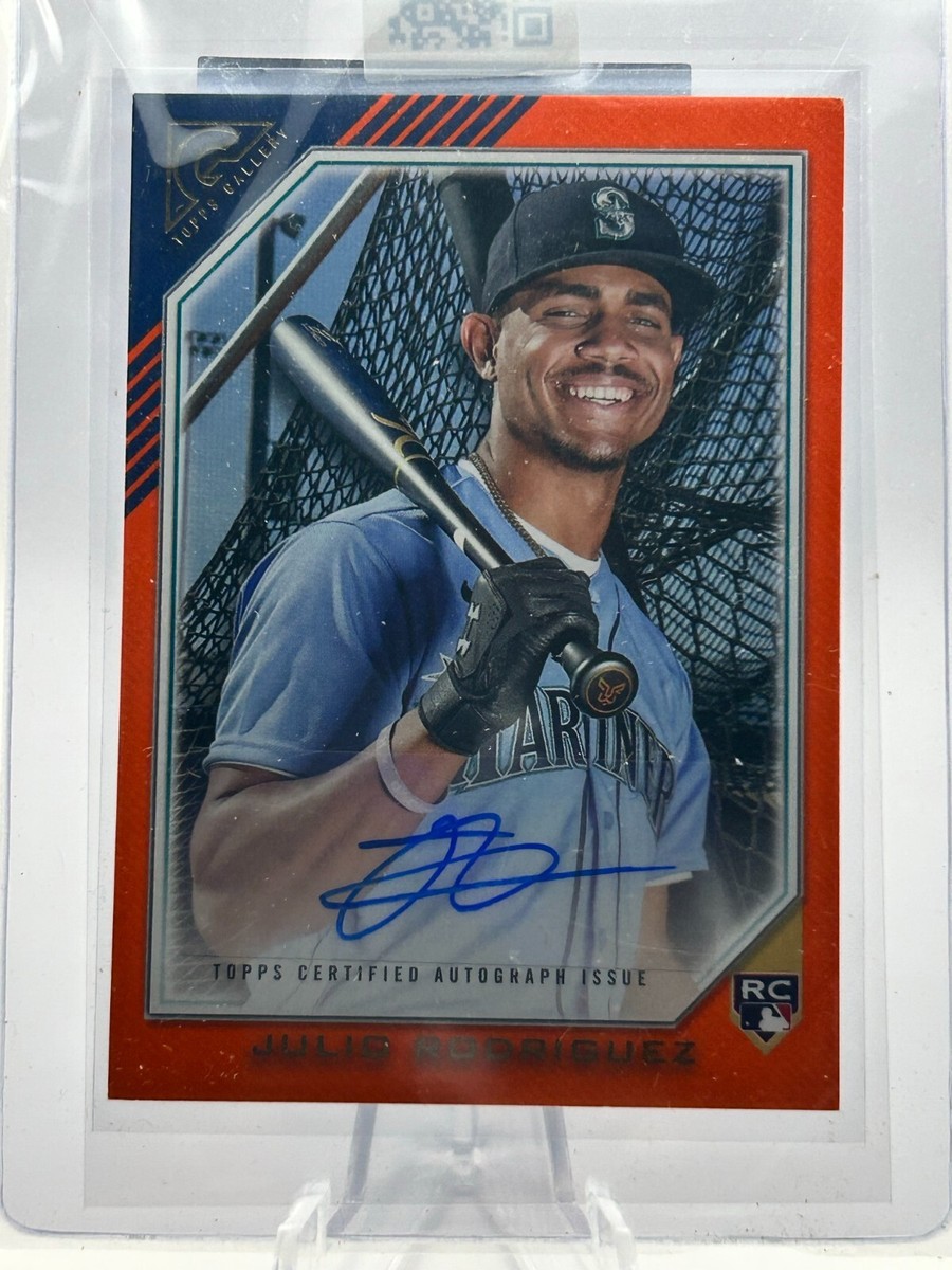 JULIO RODRIGUEZ 2022 TOPPS GALLERY ORANGE AUTO 15/25 ROOKIE RC #RA 