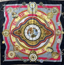 HERMES Parmi les Fleurs je Compte les Heures Carre 90 100 Silk Scarf. 35x35