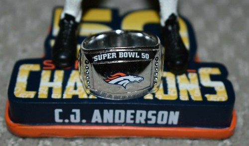 DENVER BRONCOS C.J. ANDERSON #22 SB 50 FOOTBALL BOBBLE HEAD RING SERIES 68/2016 - Picture 9 of 11
