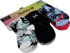 Hurley Baby 6 Pk Multicolor Ankle Polyester Knit Cushion Logo Sock Set 6-12 MO