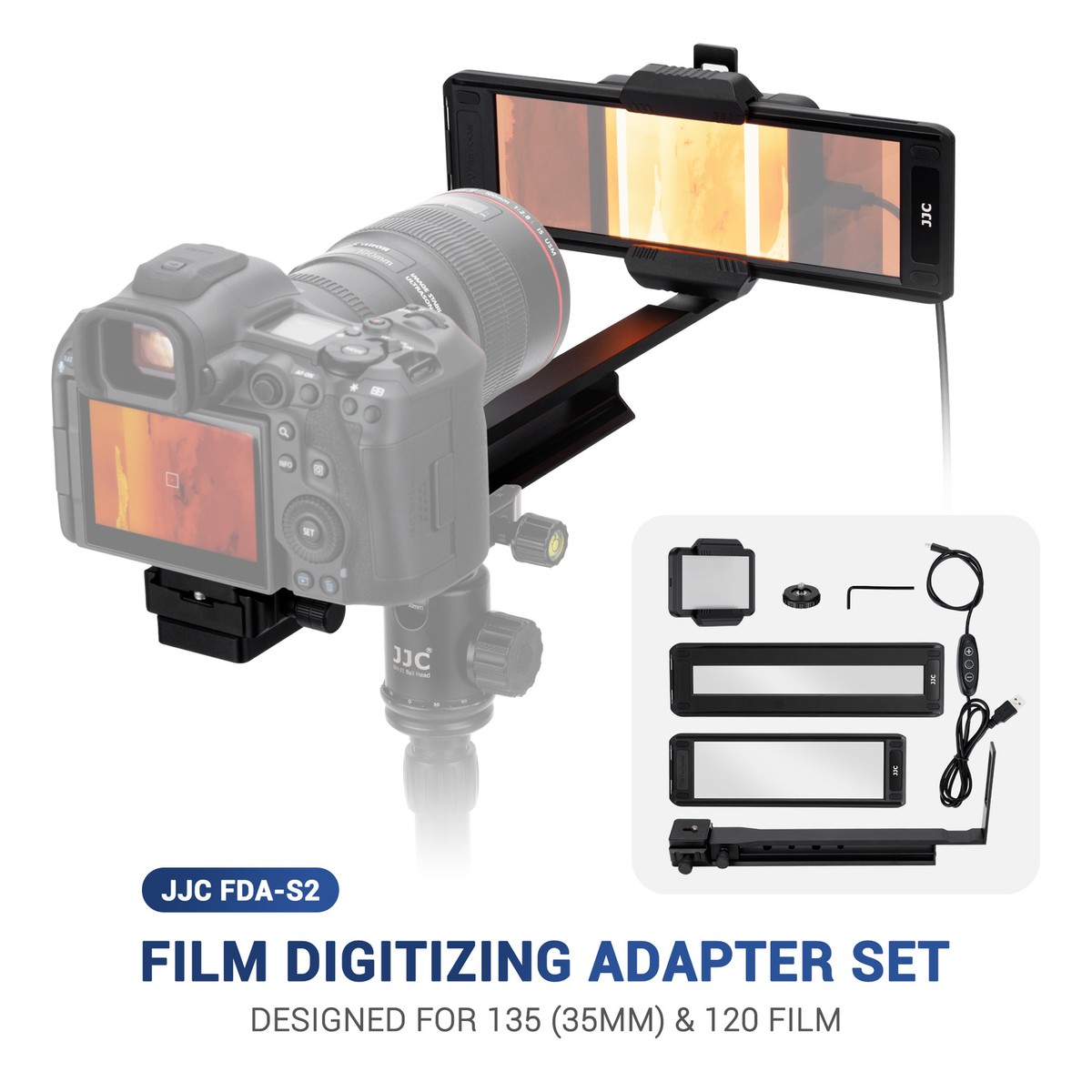35mm Negative Film & 120 Film Digitizing Adapter Set for Copying