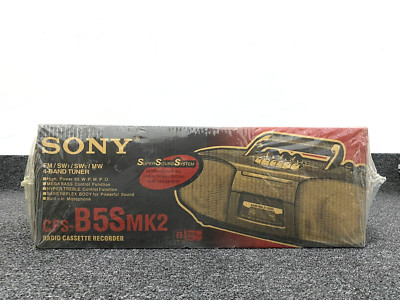Vintage SONY CFS-B5SMK2 Radio Cassette Recorder Boombox FM SW MW Sealed Japan