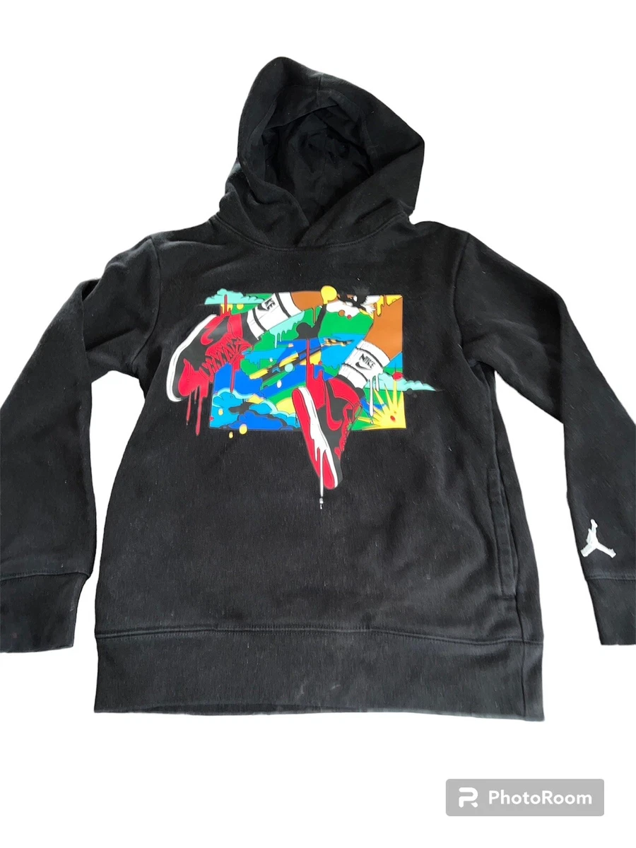 Nike Air Jordan Sweatshirt Hoodie Boys Youth Med Pocket Graphic