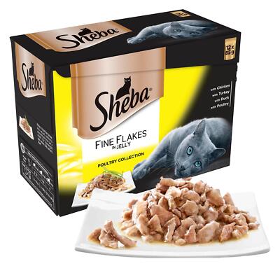 Sheba Fine Flakes in Jelly 12 x 85g - Poultry