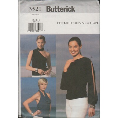 Butterick 3521 Size 12 14 16 French Connection Going Out Tops Pattern Uncut