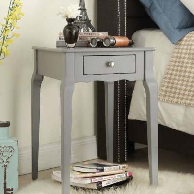 1 Drawer Wood Storage Bed Side Table Nightstand End Side Sofa Table Furniture