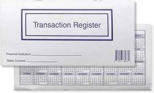 Checkbook Registers for Personal Checkbook, Transactions White and Blue