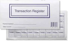 Checkbook Registers for Personal Checkbook, Transactions White and Blue