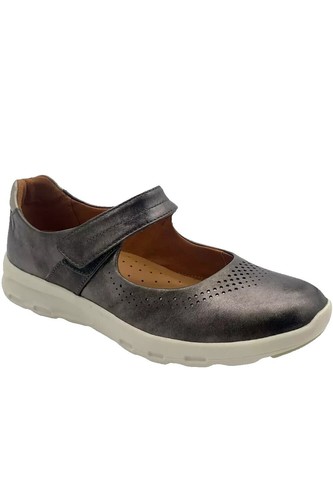 Drew Discovery Women's Gray Leather Mary Jane Shoes Style 14798-9T