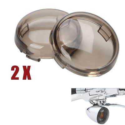 2x Smoked Turn Signal Light Lens Covers Fit For Harley-Davidson