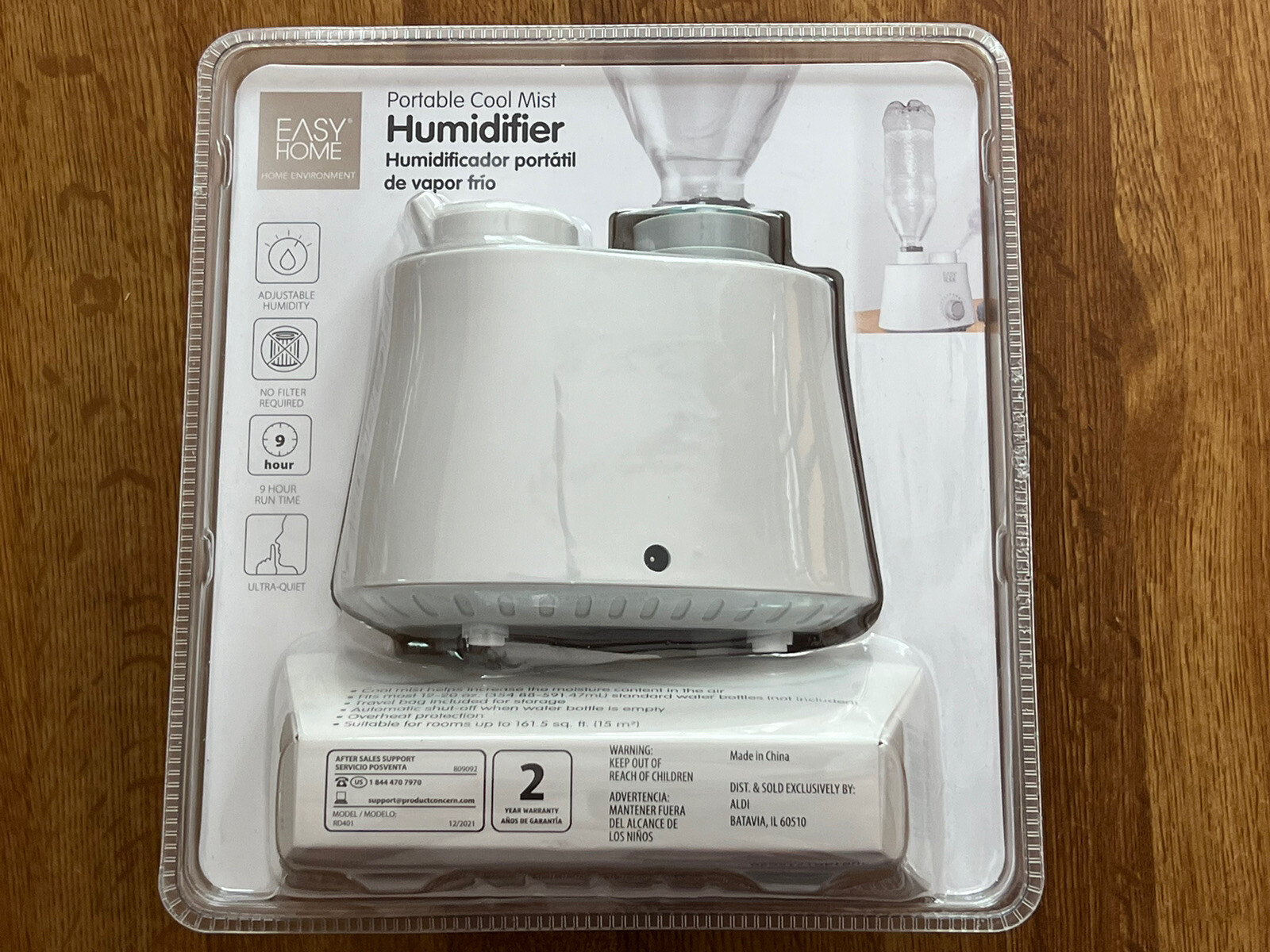 Easy Home Portable Cool Mist Humidifier Compact Travel Size Adjustable Control